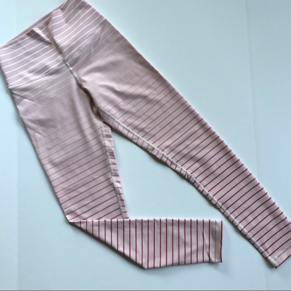 Pink striped ombré leggings